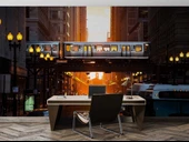 New Yourk Cadde Tren Manzaralı Duvar Kağıdı thumbnail 4