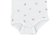 Çiçek Baskılı %100 Pamuklu Kız bebek Zıbın Body - 5