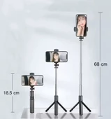 Atr-450 Bluetooth Kontrollü Selfie Çubuğu + Telefon Tripodu - 3