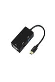 Çok İşlevli Displayport Dp - HDMI/DVI/VGA Erkek - Dişi 3'ü 1 arada Adaptör Dönüştürücü - 3