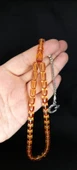 ATEŞ KEHRİBAR TESBİH BAL RENKLİ KAPSÜL KESİM T-184 - 1
