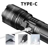 ARWOAN 40W süper güçlü 2000 lümen beyaz lazer uzun mesafe Torch el feneri ile LCD ekran - 3