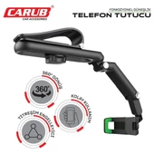 Oto, Araç Güneşlik Telefon Tutucu 360 Derece Ayarlı Yeşil-Siyah thumbnail 2