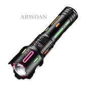 ARWOAN Çok fonksiyonlu LED taktik el feneri USB şarj edilebilir alüminyum alaşımlı gövde - 5