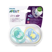 Philips Avent Ultra Air Karanlıkta Parlayan 2li Desenli Gece Emziği +18 Ay - Erkek - 1