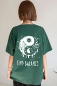 Unisex Yin & Yang Baskılı T-shirt thumbnail 6