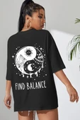 Unisex Yin & Yang Baskılı T-shirt thumbnail 1