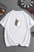 Unisex Tupac Coffee Baskılı T-shirt thumbnail 12