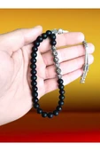 BAYSU İSMİNE ÖZEL TESBİH KİŞİSELLEŞTİRİLEBİLİR HEDİYE KÜRE KESİM MAT SİYAH TESPİH İ-160 - 3