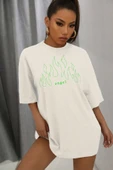 Green Angel Baskılı T-shirt thumbnail 5