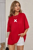 Unisex X Baskılı T-shirt - 5