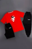 3'lü Unisex Astranot Baskılı Eşofman Takımı Kombini - 1