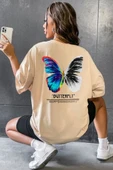 Unisex Butterfly Baskılı T-shirt thumbnail 5