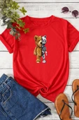 Unisex Boys Bear Baskılı T-shirt thumbnail 3