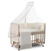 ComfyMax Sallanır Anne Yanı Doğal Ahşap Beşik ve Uyku Seti - 60x120 cm - 4
