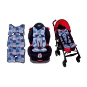Sema Baby Sevi Puset ve Oto Koltuğu Minderi - Lacivert Puantiyeli thumbnail 2