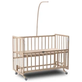 ComfyMax Sallanır Anne Yanı Doğal Ahşap Beşik ve Uyku Seti - 60x120 cm - 7
