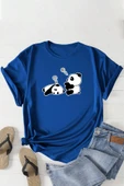 Unisex Uykucu Panda Baskılı Tasarım Tshirt thumbnail 7