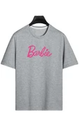 Barbie Baskılı 2'li Paket Kadın Oversize Tshirt thumbnail 7