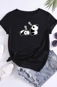 Unisex Uykucu Panda Baskılı Tasarım Tshirt thumbnail 1