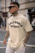 Unisex West Coast Baskılı Oversize Tshirt - 7