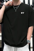 Erkek Ny Baskılı Oversize Tshirt - 1