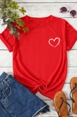 Unisex Hearts Baskılı Tasarım Tshirt thumbnail 6
