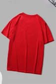 Unisex Leopar Kalp Baskılı Oversize T-shirt - 9