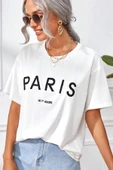 Unisex Paris Baskılı Oversize Tshirt - 1