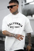 Unisex West Coast Baskılı Oversize Tshirt - 5