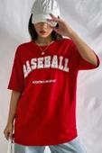 Unisex Baseball Baskılı Oversize Tshirt thumbnail 4
