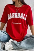 Unisex Baseball Baskılı Oversize Tshirt thumbnail 5
