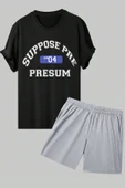 Unisex Suppose Baskılı Şort Takım thumbnail 2