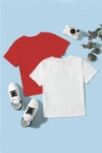 Çocuk 2'li Pamuklu Rahat Kalıp Tshirt - 1