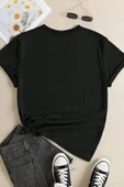 Unisex Leopar Kalp Baskılı Oversize T-shirt - 2
