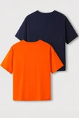 Unisex Miami Baskılı Oversize 2'li Paket T-shirt - 2