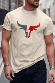 Erkek Boğa Silüet Baskılı Oversize Tshirt - 10