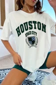 Unisex Houston Space City Baskılı Tasarım Tshirt - 1