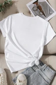 Unisex Leopar Kalp Baskılı Oversize T-shirt - 4