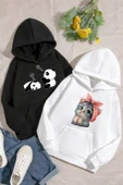 2'li Paket Baskılı Erkek - Kız Çocuk Rahat Kalıp Sweatshirt - 1