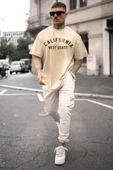 Unisex West Coast Baskılı Oversize Tshirt - 8