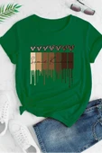 Unisex Leopar Kalp Baskılı Oversize T-shirt - 5