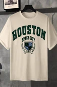 Unisex Houston Space City Baskılı Tasarım Tshirt - 3