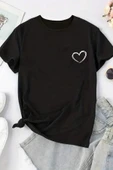 Unisex Hearts Baskılı Tasarım Tshirt thumbnail 1