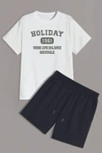 Unisex Holiday Baskılı Şort Takım thumbnail 7