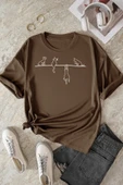Unisex Kedi Baskılı Oversize Tshirt - 1