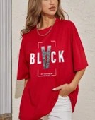 Unisex Black Baskılı Tasarım Tshirt - 1