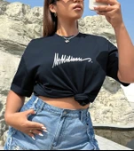 Unisex İmza Baskılı Tasarım Tshirt - 9