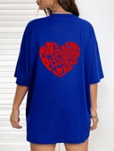 Unisex Yazılı Kalp Baskılı Tasarım Tshirt thumbnail 5