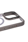 iPhone 15 Pro Max Uyumlu Kılıf Case, Lens Koruyuculu Mıknatıslı Magsafe Wireless Şarj Destekli Kapak - 3